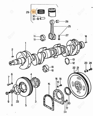 Pièces agricoles - Pieces moteur - JEU DE SEGMENTS