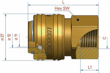 Pièces agricoles - Pièce pneumatique - Raccord rapide f.fem. BSP 1/4"