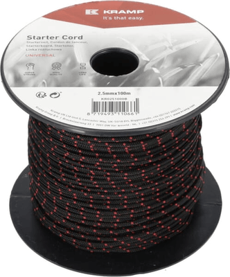 Pièces agricoles - Moteurs pièce adaptable - Cordon de lanceur 2,5 mm x 100 m noir