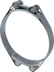 Pièces agricoles - Fasteners - Collier de serrage, 135-145 mm double boulon, double bande DIN912 zingué Kramp