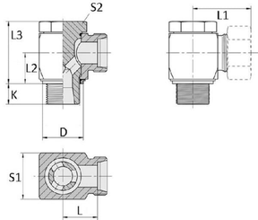 Pièces agricoles - Hydraulique - Raccord orientable 28L-1"BSP