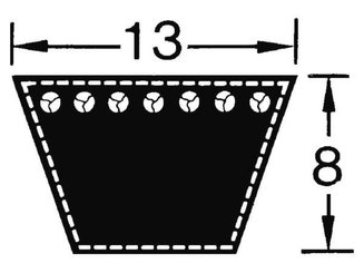 Pièces agricoles - Transmission - V-belt inner 2692mm 13 x 8 A106 Optibelt