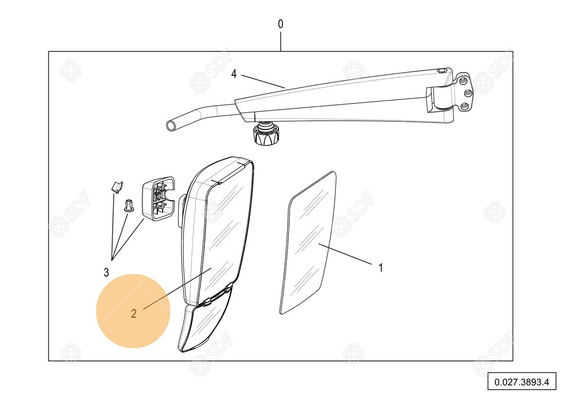 Pièces agricoles - Cabine et structure - rétroviseur
