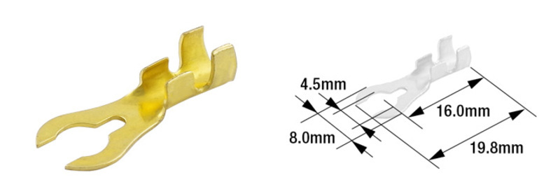 Pièces Quad & Motos - Outillage - Cosses à fourche mâle TOURMAX Ø4.5mm type B-21 (par 100)