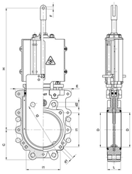Pièces agricoles - Hydraulique - Vanne à guillotine 4" bidirectionnelle (hydraulique)