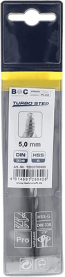 Outils - Outils divers - Foret 5,0 mm HSS-DIN 338-G TURBO STEP