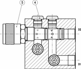 Pièces agricoles - Hydraulique - Soupape étrangl. 3 voies OMS