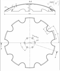 Pièces agricoles - Travail du sol - Disque herse crénelé 610mm 6-h