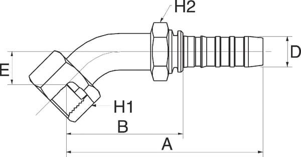 Pièces agricoles - Hydraulique - Racc. à sertir DN25-1"11/16SAE 45°