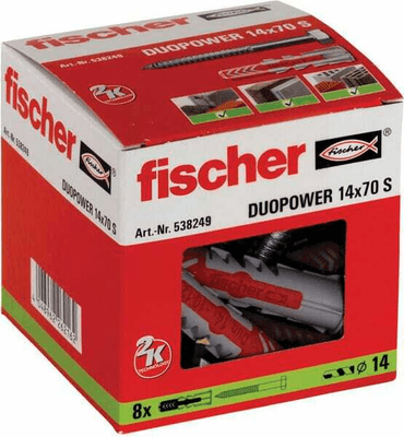 Pièces agricoles - Fasteners - Chevilles tous matériaux DuoPower 14x70 avec vis / Boite de 8