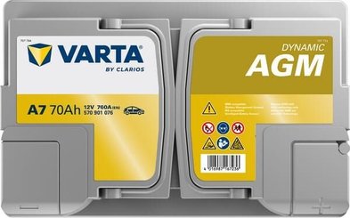 Pièces agricoles - Eclairage - Battery 12V 70Ah 760A A7 VARTA Dynamic AGM