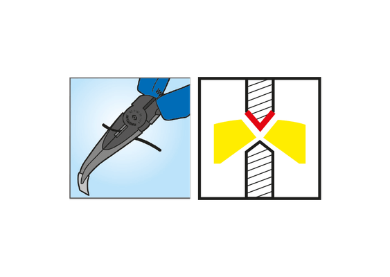 Outils - Outils divers - Pince-becs demi-ronds coudés