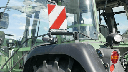 Pièces agricoles - Eclairage - Jeu de panneaux d'avertissement de surlargeur, support télescopique à changement rapide escamotable, feu arrière 12V