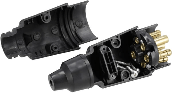 Pièces agricoles - Eclairage - Fiche de remorque 7 pôles, plastique, 12V, bornes à vis (paquet de 10 pièces)