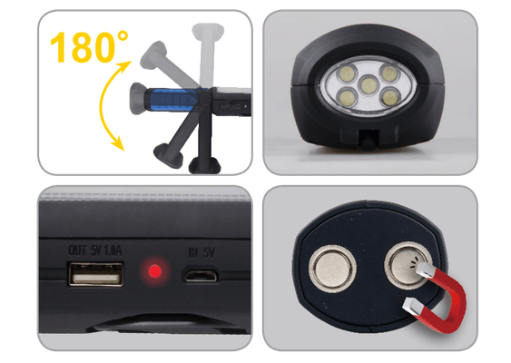 Outils - Outils divers - Lampe d'inspection 3W COB - 300 Lumen avec support magnétique