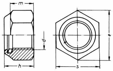 Pièces agricoles - Fasteners - Écrou hexagonal autobloquant haut DIN982 M16x2.00 acier zingué Classe 8 Kramp
