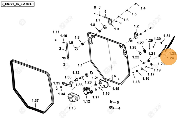 Pièces agricoles - Cabine et structure - WIPER ARM REAR