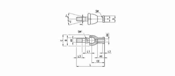 Pièces agricoles - Pièce pneumatique - Joint à rotule tige de piston