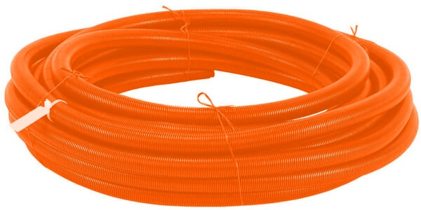 Pièces agricoles - Eclairage - Tube de protection 28mm 25m flexible ondulé, ouvert, orange