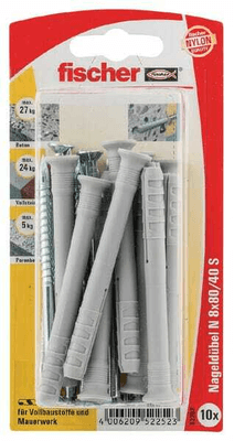 Pièces agricoles - Fasteners - Cheville à clouer avec vis Fischer