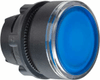 Bouton-poussoir lumineux bleu