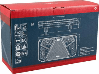 Pièces agricoles - Eclairage - Feu arrière LED rectangle gauche 12-24V, 242x134x36.5mm, Kramp