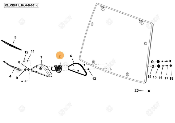Pièces agricoles - Cabine et structure - WIPER MOTOR