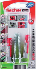 Pièces agricoles - Fasteners - Chevilles DuoPower 10 x 50 avec crochet droit / Blister de 2