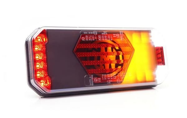 Pièces agricoles - Eclairage - Feu arrière multifonction LED, gauche, rouge/orange/blanc, 12-24 V, 236 x 104 x 40,5 mm