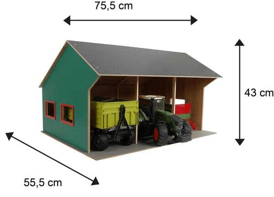 Loisirs - Jouets - Hangar agricole pour 3 véhicules 1:16