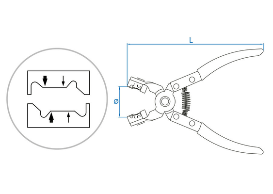 Outils - Outils divers - Pince coudée pour collier clic