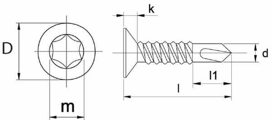 Pièces agricoles - Fasteners - Vis auto-perforante 5.5x38mm TX25, DIN 7504 Kramp