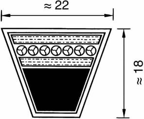 Pièces agricoles - Transmission - Courroie trapézoïdale SPC 22x5000 Red-power Optibelt