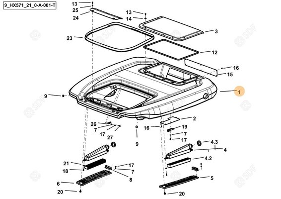 Pièces agricoles - Cabine et structure - ROOF HV DEUTZ