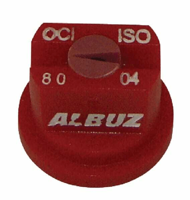 Pièces agricoles - Pièce Pulvérisateur - Buse de bordure à jet plat OC 80° 04 rouge céramique Albuz
