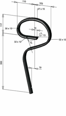 Pièces agricoles - Travail du sol - Dent à ressort 32x12x467mm droit sans pointe