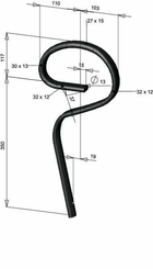 Pièces agricoles - Travail du sol - Dent à ressort 32x12x467mm droit sans pointe