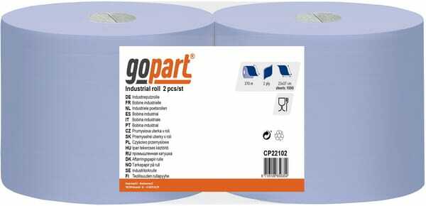 Chimie - Chimie divers - Essuie-tout, rouleau bleu, 23cm x 370m, 2 plis, extérieur Ø290mm, gaufré, gopart