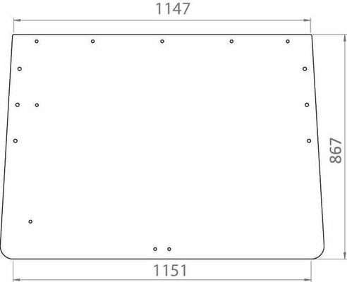 Pièces agricoles - Tracteur pièce adaptable - Vitre arrière inférieure