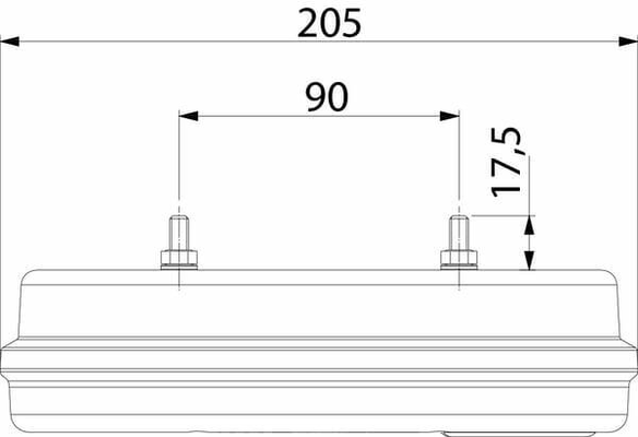 Pièces agricoles - Eclairage - Feu arrière LED rectangle droit câblé