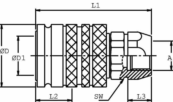 Pièces agricoles - Hydraulique - Coupleur femelle 3/4-3/4"