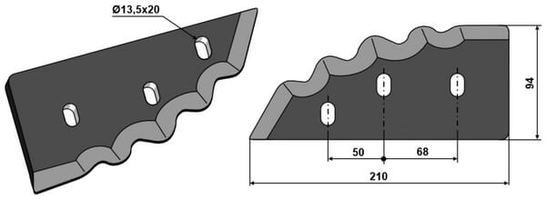 Pièces agricoles - Fenaison & élevage - Couteau de mélangeuse avec couche de carbure de tungstène