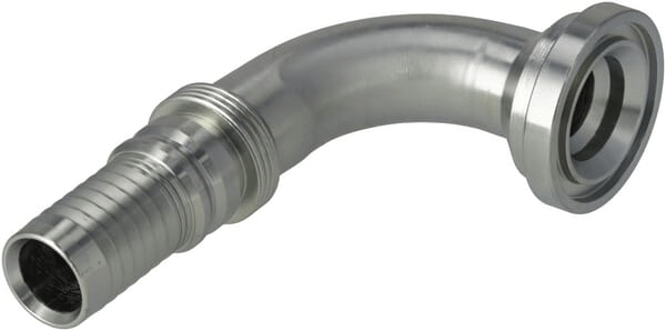 Pièces agricoles - Hydraulique - Raccord à sertir 4SH-DN25 avec flasque ø50,8 mm 90°