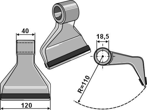Pièces agricoles - Aménagements paysagers - Hammer flail PTA coated, suitable for Omarv