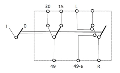 Pièces agricoles - Eclairage - Interrupteur à bascule, I-0, 12V, 7 broches, avertisseur de danger