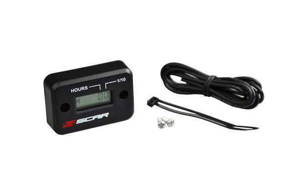 Pièces Quad & Motos - Equipement véhicule - Compteur d'heures SCAR filaire avec Velcro noir