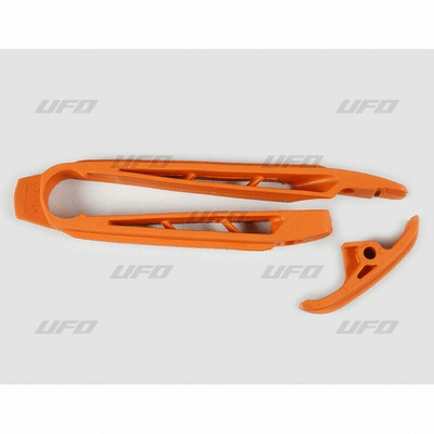 Pièces Quad & Motos - Plastiques - Kit patin de bras oscillant + patin de chaîne inférieur UFO orange KTM