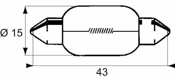 Pièces agricoles - Eclairage - Ampoule T15x43 -12V-15W SV8,5