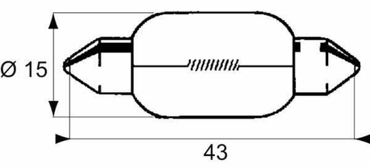 Pièces agricoles - Eclairage - Ampoule T15x43 -12V-15W SV8,5