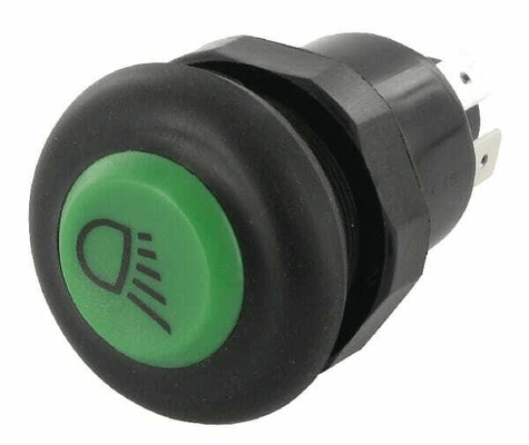 Pièces agricoles - Electricité - Interrupteur poussoir, feu de travail, rond, vert